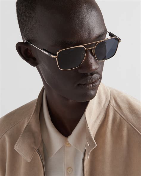 prada gunmetal sunglasses|Sunglasses with iconic metal plaque .